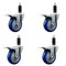 Service Caster 4'' Blue Poly Swivel 1-1/8'' Expanding Stem Caster Set 2 Total Lock Brakes, 4PK SCC-EXTTL20S414-PPUB-BLUE-2-S-2-118 - alternate 1